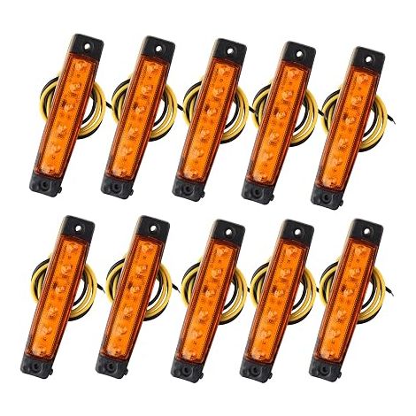 feux de position latéraux LED 12 V 6 SMD feux de position avant arrière pour remorque camion caravane fourgonnette de camping bus bateau tracteur orange ambre (1/5)
