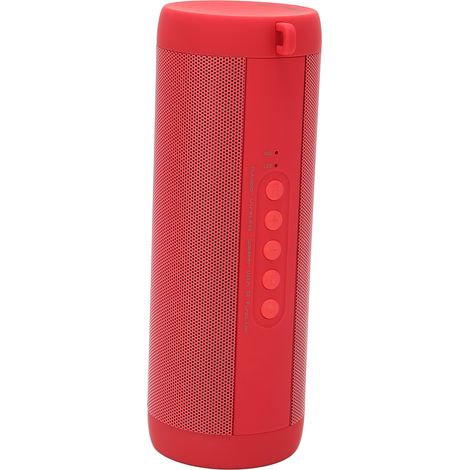 Stereo-Bluetooth-Lautsprecher mit Geräuschunterdrückung, wasserdicht und tragbar, mit eingebauter Taschenlampe für Camping und Zuhause (rot). (1/5)