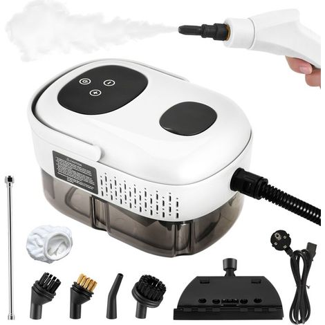 1 nettoyeur vapeur portable, 2500 W, 3 bars, réservoir 1100 ml, 6 vitesses, accessoires inclus, entretien domestique sans produits chimiques (1/5)