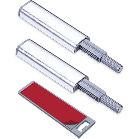 royaluxe - (2pcs)Push to Open Aimant Porte Placard 2 Pièces Aluminium Loquet Magnetique Push Open Poussoir Placard Fermeture Magnétiques pour Armoire Systeme Push to Open Amortisseur Tiroir (1/5)
