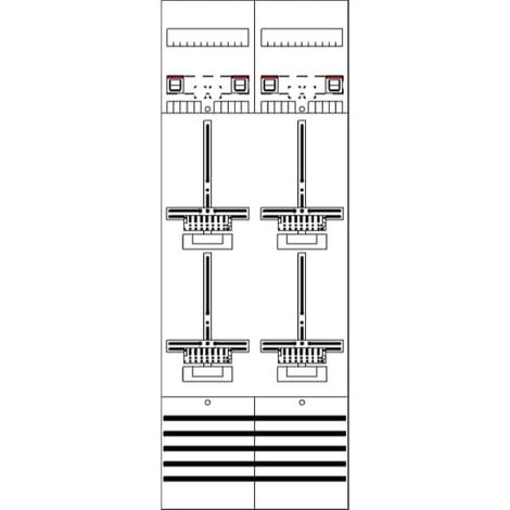 ABB Striebel & John DF29Q4 Zählerfeld 9RE 4Z vorverdrahtet mit Zählerkreuz