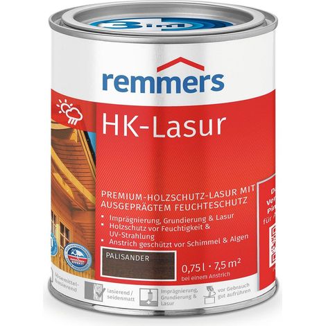 Remmers HK-Lasur 3in1 palisander, 0,75 Liter, Holzlasur aussen, 3facher Holzschutz mit Imprägnierung + Grundierung + Lasur, Feuchtigkeit- und UV-Schutz