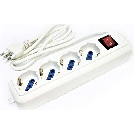 Multiprise électrique avec 4 Prises avec Interrupteur pour allumage (1/4)