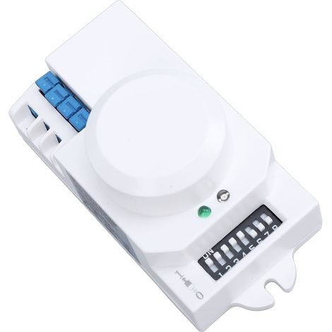 Interrupteur à détection radar micro-ondes 5,8 GHz 1200 W avec détecteur de mouvement humain réglable pour la maison, l'hôtel et les couloirs (220-240 V). (1/5)