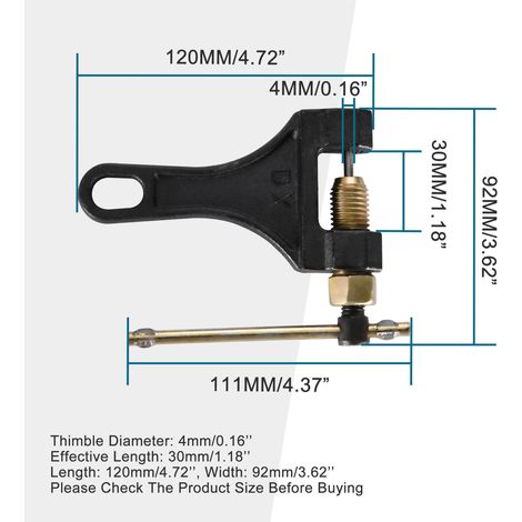 420-530 chain remover, black, for removing motorcycle chains. Suitable for all types of motorcycles and go-karts. (1/4)
