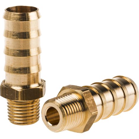 Raccord cannelé Legris BSPT 1/4" mâle Cannelé mâle pour tuyau 13 mm en Laiton, Droit ( Prix pour Boîte de 10 )