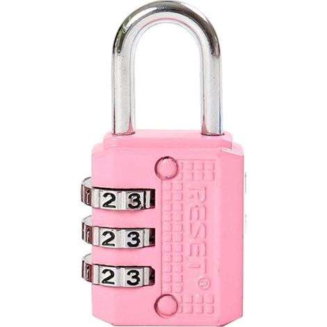 3-stelliges Zahlenschloss Rosa, neu codierbar, für Tagebücher und kleine Boxen