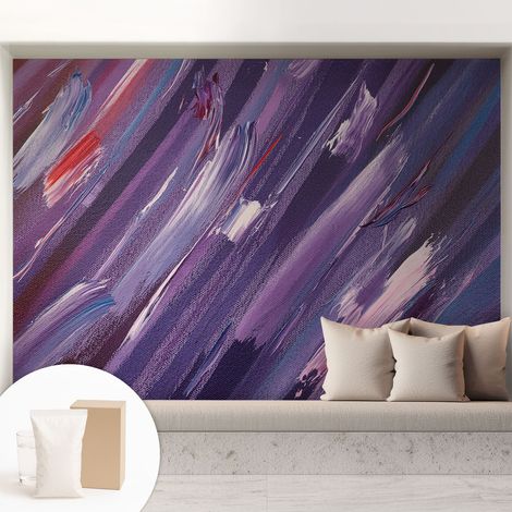 Tapete Tapete Vliestapete mit Kleber - Fototapete mit Motiv - Wandtapete modern - Wanddeko Farbenfrohe Pinselstriche 208x146 cm (1/5)