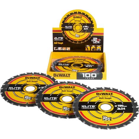 Dewalt – Lame de scie circulaire 190x30 mm – 24 dents carbure pour bois dur – Coupe précise et silencieuse – DT10402 (1/3)