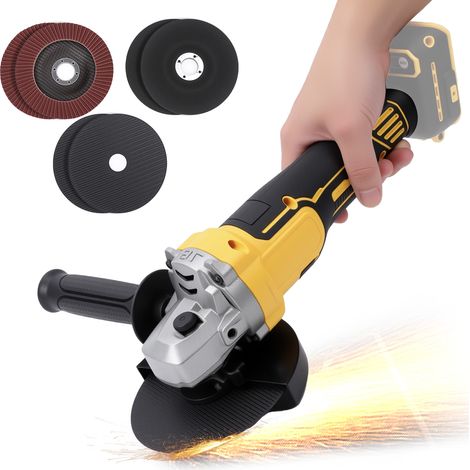 Meuleuse d'angle compatible avec la batterie Dewalt 20V MAX (batterie non incluse), meuleuse d'angle sans fil, 3 vitesses variables jusqu'à 10 000 tr/min, pour la découpe, le meulage et le polissage. (1/5)