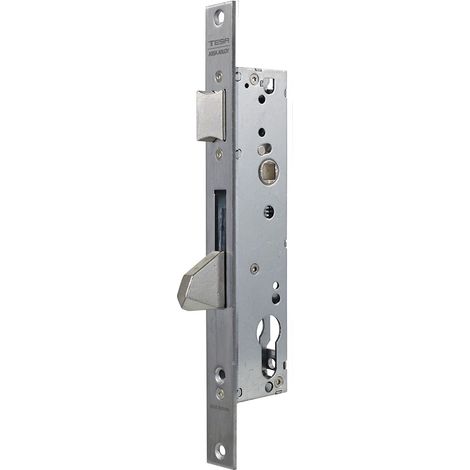 Serrure monopunto pour profilé métal 2210e, levier coulissant, entrée 30 mm, acier inoxydable (1/2)