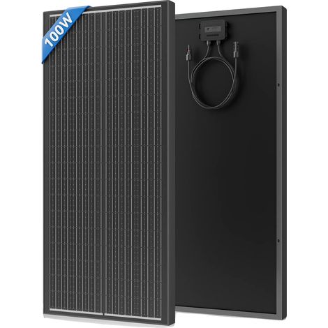 Panneau Solaire, Silicium Monocristallin, Design Étanche, 100W (1/2)