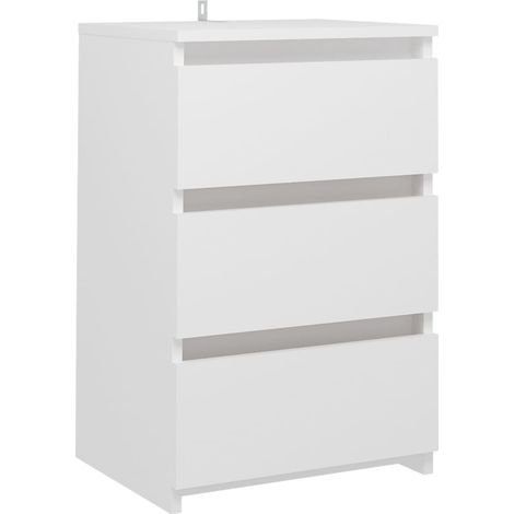 Maison Exclusive - Comodino Bianco 40x35x62,5 cm in Legno Multistrato