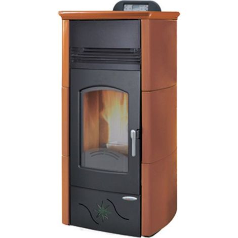 Stufa a pellet idro Victoria 28 kw ceramica  idro ventilata con kit sanitario  Avorio (1/5)