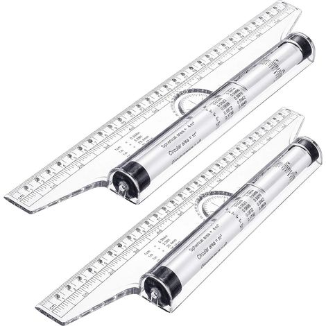 Règle à rouleaux parallèles innovante, en plastique résistant aux chocs, outil de dessin polyvalent pour les passionnés de design, règle de mesure polyvalente avec trous circulaires (1/5)
