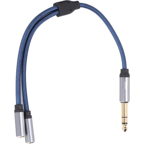 Câble adaptateur 6,35mm mâle vers double 3,5mm femelle pour audio professionnel - Connexion haute qualité (1/5)