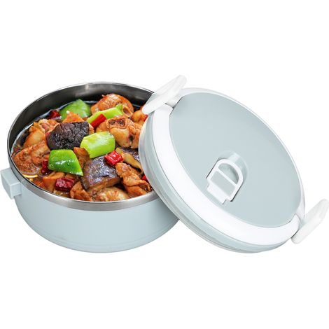 Isolierte Lunchbox aus Edelstahl 304 / Restaurant-Lunchbox / Instant-Nudelbecher / Lunchbox / Runde isolierte Lunchbox / Luftdichter Lebensmittelbehälter / Einwandig, Nordischblau (1/5)
