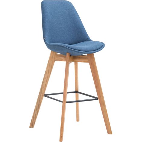 Sgabello METZ in tessuto blu natura (1/5)