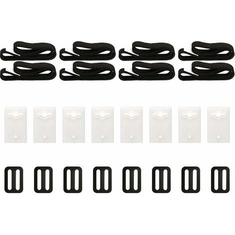 Kit de fixation pour bâche solaire de piscine, 8 Sangles de bâche solaire, kit avec sangles universelles à bobine pour fixation de bâche solaire, pour piscine enterrée (1/5)
