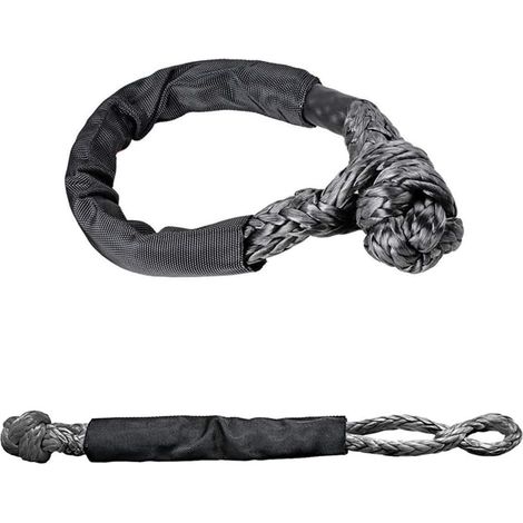 2 pièces Cordes de remorquage à Manille Souple pour Camion ATV Marine, Sangles de récupération extérieures Monobloc, Noir/Rouge/Vert/Orange/Bleu (1/5)