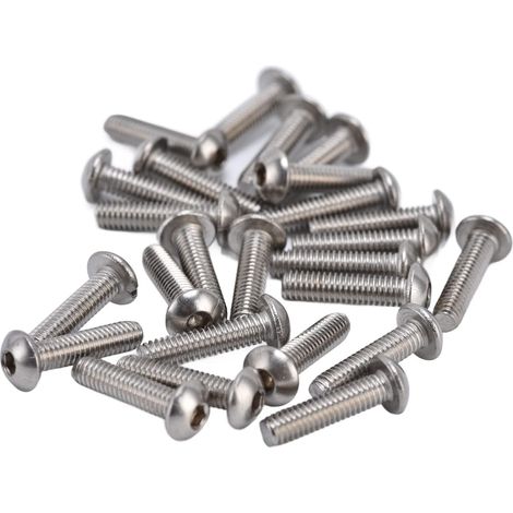 Lot de 100 vis à tête Creuse M4 en Acier galvanisé pour boulons hexagonaux à Six pans Creux entièrement filetés 6/8/10/12/16/20 mm.(16mm) (1/5)