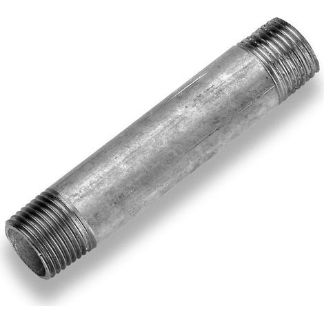 1 Mamelon acier galvanisé à visser, L 100 mm, pour raccordement de tuyauterie