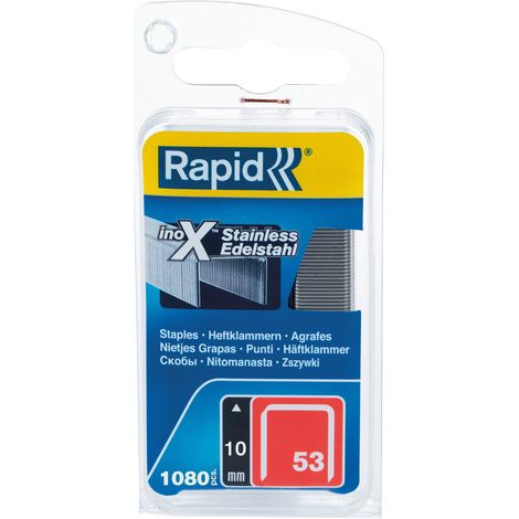 Agrafes Inox Rapid N 53 10mm Résistance Supérieure à La Corrosion Pour L'extérieur - Rapid