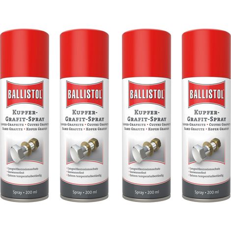 BALLISTOL Spray cuivre-graphite, 200 ml, 4 pièces
