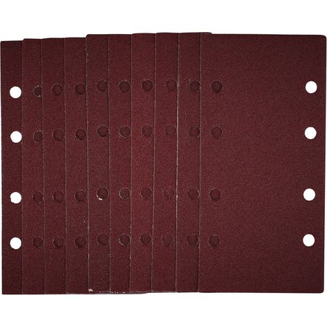Draper 1/3 Sheet Sanding Sheets with Hook and Loop, 93 x 190mm, 80 Grit, Pack of 10 (1/5)