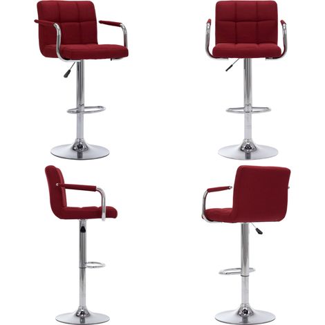 Chaise de bar Bordeaux Tissu - Chaises De Bar - Tabouret De Bar - Chaise Contemporaine - Chaise Avec Accoudoir - Chaise Ajustable - Home & Living (1/5)
