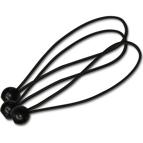 Lot de 12 tendeurs Professionnels en Caoutchouc avec Boule pour Fixation de bâche, vélo, Voiture, Jardin et Bien Plus Encore - Particulièrement Durable et résistant aux UV - 20 cm - Noir (1/3)