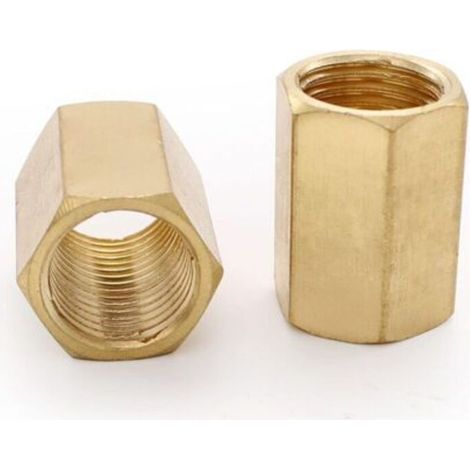 Conector neumático de 2 piezas, manguito de latón de 1/4", conector neumático hexagonal interno de 21 mm de longitud, apto para conectar herramientas neumáticas - Crezuo