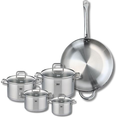 Set de 1 Poêle de cuisson 32 cm et 4 faitouts 12, 14, 16 et 20 cm Elo Profi Citrin (1/5)