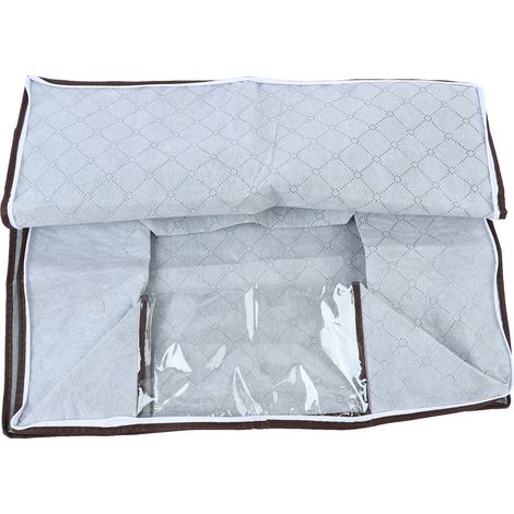 Housse de couette grise non tissée 4 pièces, boîte de rangement anti-poussière, organisateur de chambre (1/5)
