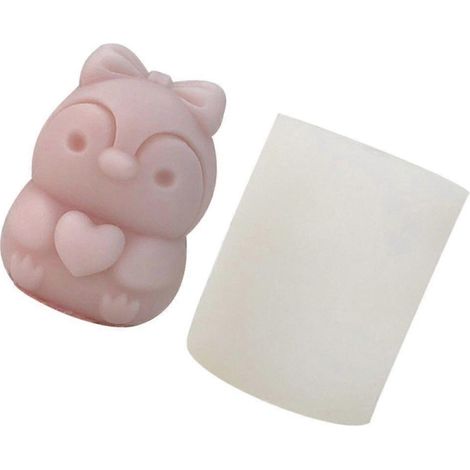 Moule en silicone 3D animaux Pingouins amoureux Moules à bougies pour décorations en chocolat (1/4)
