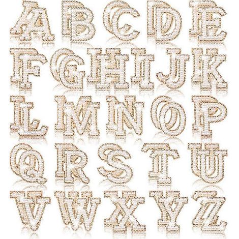 Écussons lettres en strass nacré AZ, autocollants lettres en strass brillant, applique alphabet en strass pailleté (1/5)