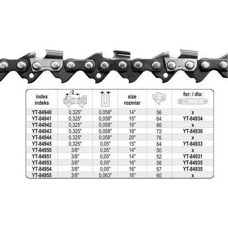艁A艃CUCH TN膭CY DO PILARKI 13'' .325 1.5MM 56Z - YT-84940