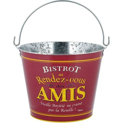 Seau à canettes en métal rétro Bistrot