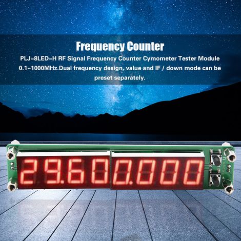 Compteur de fréquence RF 0.1-1000MHz Cymomètre Module Testeur avec affichage LED rouge rétroéclairé pour mesure précise (1/5)