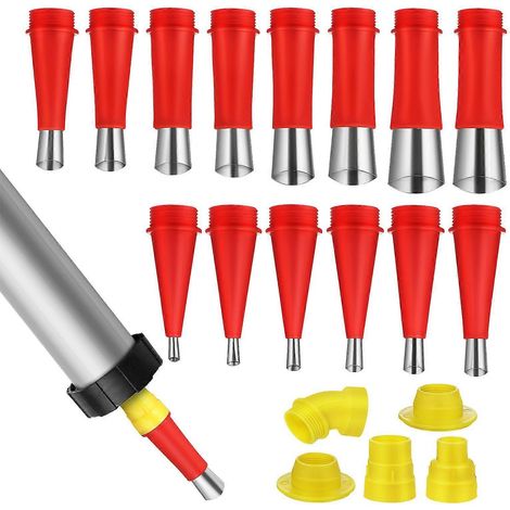1 jeu d'embouts de calfeutrage, rallonges de calfeutrage, fournitures de calfeutrage, outils de finition, embouts de précision pour tubes de calfeutrage avec connecteurs (1/4)