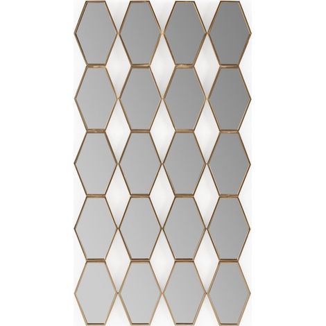 Miroir hexagonal doré élégant - Dorure éclatante esprit contemporain (1/3)