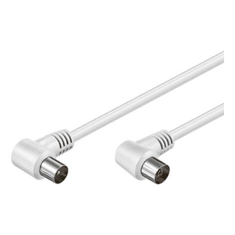 Câble coaxial coudé 90° pour antenne TV et satellite – Longueur 1,5 m – Connecteurs mâle et femelle – 75 Ω en acier cuivre – Goobay