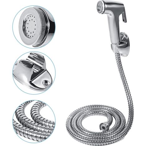 Multifunctional Hand Bidet Sprayer Stainless Steel Toilet Shower Head with Hose Holder for Toilet (1/5)