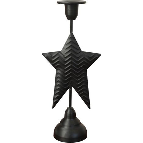 Bougeoir étoile 5 branches en fer forgé, décoration romantique pour table et intérieur, accessoire élégant pour dîner aux chandelles (1/5)