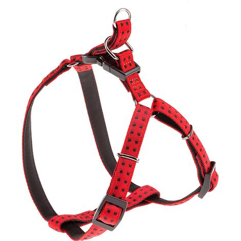 Ferplast CRICKET P Pettorina in nylon per cani, disponibile in vari colori e misure. Variante SMALL - Misure: A=B 40-51.5 cm 15 mm - Rosso (1/2)