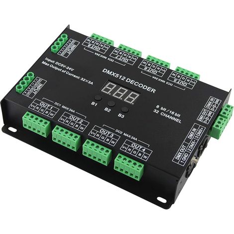 32 Channel 96A RGBW DMX 512 LED Decoder Controller DMX Dimmer DC5-24V RGBW RGB LED light 8 Bit/16 Bit (1/5)