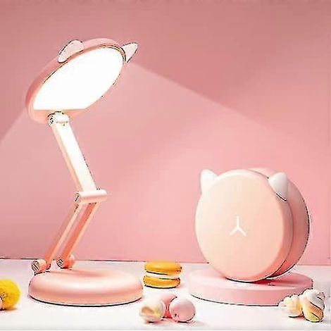 Lampe de bureau enfant mignonne, lampe de bureau LED rechargeable par USB avec variateur d'intensité progressif, petite lampe de bureau pliable et portable avec chargeur intégré, lampe de bureau LED p (1/5)