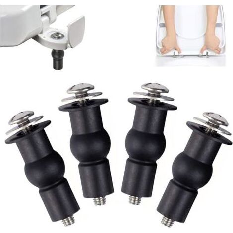 4 Pièces Fixation Cuvette WC, Abattant WC Fixations Charnières, Fixations WC Abattant, Charniere Abattant WC, Fixation Abattant WC Vis, Extensible Caoutchouc Vis Fixation, Extensible Caoutchouc Vis (1/5)