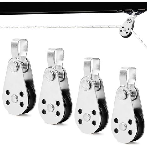 Juego de 4 poleas de acero inoxidable – cable de 2-8 mm – para veleros/yates/gimnasios/zonas de sombra (1/4)