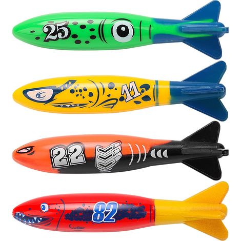 Diving Toy, 4pcs Swimming Pool Toys, Diving Pool Toys, Diving Rings, Pool Toys, Underwater Toy Summer Games, for Swimming Pool Training Game for Kids (1/5)